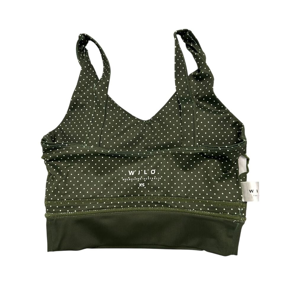 NWT WILO The Label Khaki Polka Dot Stripe Contour Athletic Sports Padded Bra-XS - Picture 5 of 11